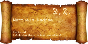 Wertheim Kadosa névjegykártya