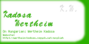 kadosa wertheim business card